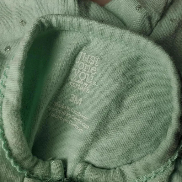 Just One You by Carter's Baby Girls Bodysuit Sleeper PJs Size 3M Mint Green - Picture 2 of 16